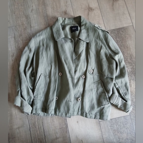 Rails Barclay Sage Women's Double Breasted Green Military Utility Jacket Size L - Picture 2 of 6
